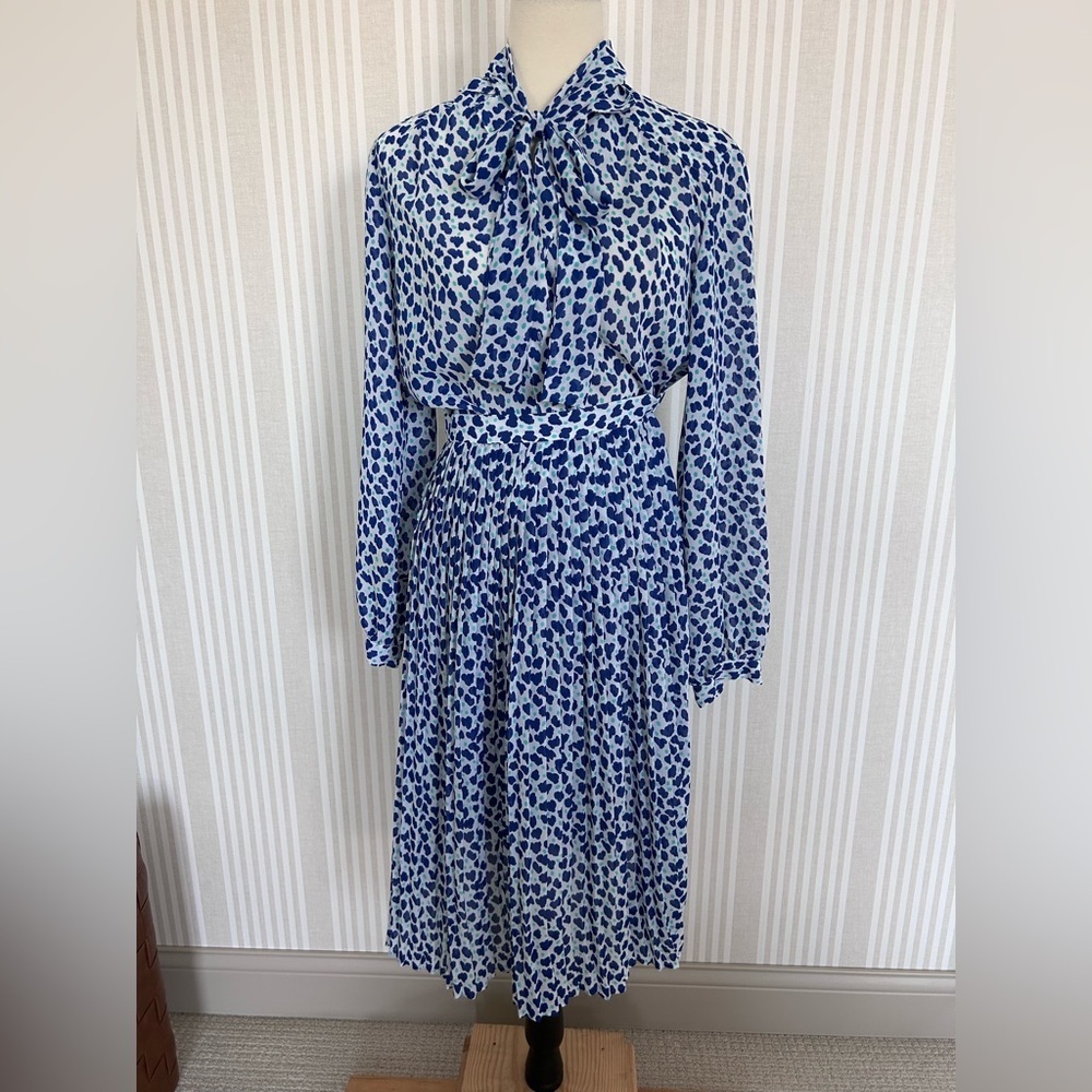 Vintage Givenchy Sport 3 Piece Skirt Set Blue Floral Print Women’s Size 8